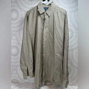 Ralph Lauren MENS Button Down Shirt Green Check Button‎ Down Collar Size Large